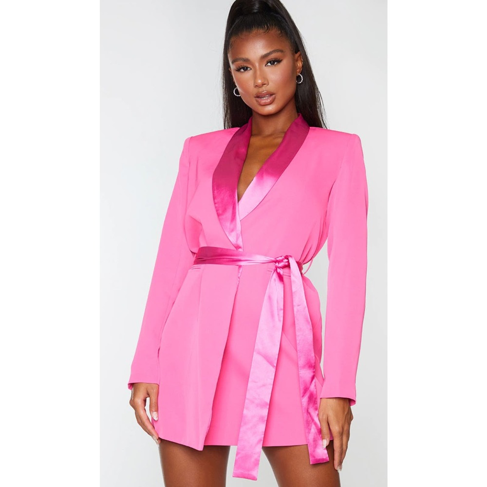 PrettyLittleThing Barbie Pink Blazer Dress NWOT